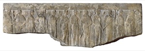 Photo showing relief sculpture of Greek gods