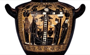 Photo showing Greek art of women with water jars