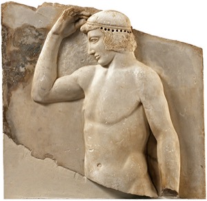 Photo showing a Greek statue of an athlete